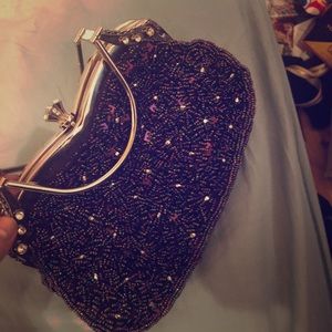 Purple beaded night or outing purse